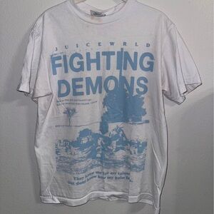 White fighting demons Juice Wrld T-shirt